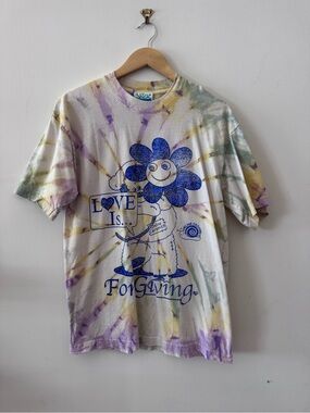 Online Ceramics Love Is ForGiving Tie Dye Flower T Shirt Size Medium